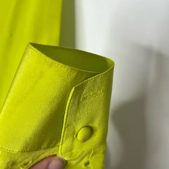 Veronica Beard Womens Long Sleeve Silk Blouse 0 Green Floral Embroidered V Neck - Picture 14 of 16